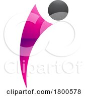 Poster, Art Print Of Magenta And Black Glossy Bowing Person Shaped Letter I Icon