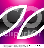 Poster, Art Print Of Magenta And Black Glossy Square Shaped Letter Z Icon