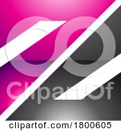 Magenta And Black Glossy Triangular Square Shaped Letter Z Icon