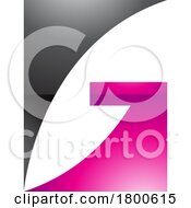 Poster, Art Print Of Magenta And Black Rectangular Glossy Letter G Icon