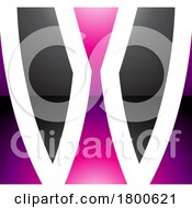 Magenta And Black Glossy Square Shaped Letter W Icon