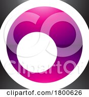 Poster, Art Print Of Magenta And Black Glossy Square Letter O Icon