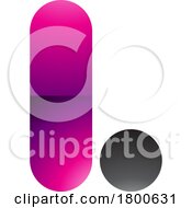 Poster, Art Print Of Magenta And Black Glossy Rounded Letter L Icon