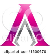 Poster, Art Print Of Magenta And Black Glossy Pillar Shaped Letter A Icon