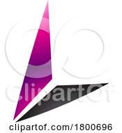 Magenta And Black Glossy Letter L Icon With Triangles