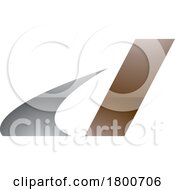 Grey And Brown Glossy Italic Swooshy Letter D Icon