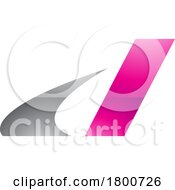 Poster, Art Print Of Grey And Magenta Glossy Italic Swooshy Letter D Icon