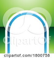 Green And Blue Glossy Arch Shaped Letter N Icon