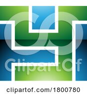Green And Blue Glossy Rectangle Shaped Letter Y Icon