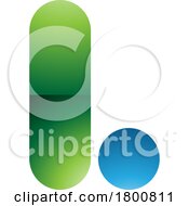 Poster, Art Print Of Green And Blue Glossy Rounded Letter L Icon