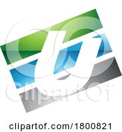 Green And Blue Glossy Rectangular Shaped Letter U Icon