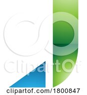 Green And Blue Glossy Letter J Icon With A Triangular Tip