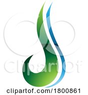 Green And Blue Glossy Hook Shaped Letter J Icon