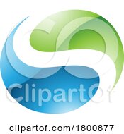 Green And Blue Glossy Circle Shaped Letter S Icon