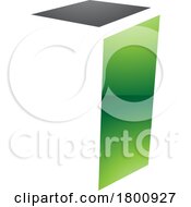 Green And Black Glossy Folded Letter I Icon