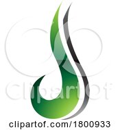 Green And Black Glossy Hook Shaped Letter J Icon