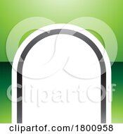 Green And Black Glossy Arch Shaped Letter N Icon