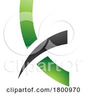 Green And Black Spiky Glossy Lowercase Letter K Icon