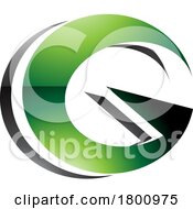 Green And Black Round Layered Glossy Letter G Icon