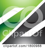 Green And Black Glossy Triangular Square Shaped Letter Z Icon