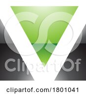 Green And Black Glossy Rectangular Shaped Letter V Icon