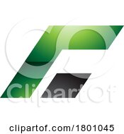Green And Black Glossy Rectangular Italic Letter C Icon
