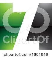 Poster, Art Print Of Green And Black Glossy Rectangle Shaped Letter Z Icon