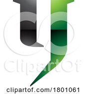 Green And Black Glossy Lowercase Letter Y Icon