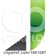Green And Black Glossy Letter J Icon With A Triangular Tip
