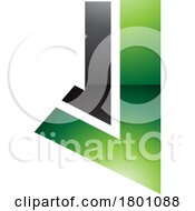 Green And Black Glossy Letter J Icon With Straight Lines