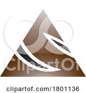 Brown And Black Glossy Triangle Shaped Letter S Icon
