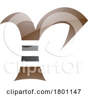 Brown And Black Glossy Striped Letter R Icon