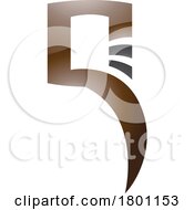 Brown And Black Glossy Square Shaped Letter Q Icon