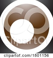 Brown And Black Glossy Square Letter O Icon