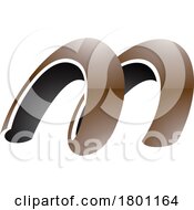 Brown And Black Glossy Spring Shaped Letter M Icon