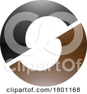 Brown And Black Glossy Letter O Icon With An S Shape In The Middle