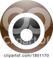 Brown And Black Glossy Letter O Icon With Nested Circles