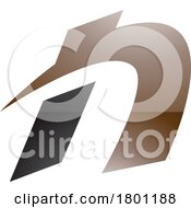 Brown And Black Glossy Spiky Italic Letter N Icon
