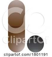 Poster, Art Print Of Brown And Black Glossy Rounded Letter L Icon