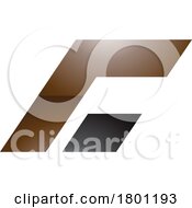 Brown And Black Glossy Rectangular Italic Letter C Icon