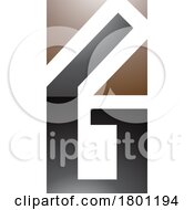 Poster, Art Print Of Brown And Black Glossy Rectangular Letter G Or Number 6 Icon
