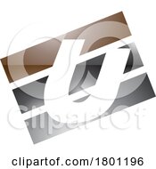 Brown And Black Glossy Rectangular Shaped Letter U Icon