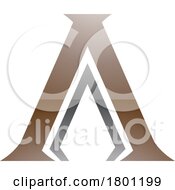 Brown And Black Glossy Pillar Shaped Letter A Icon