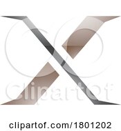 Poster, Art Print Of Brown And Black Glossy Pointy Tipped Letter X Icon