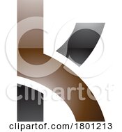 Poster, Art Print Of Brown And Black Glossy Lowercase Letter K Icon With Overlapping Paths