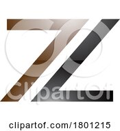 Poster, Art Print Of Brown And Black Glossy Number 7 Shaped Letter Z Icon