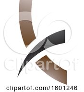 Brown And Black Spiky Glossy Lowercase Letter K Icon