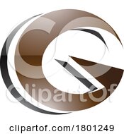 Brown And Black Round Layered Glossy Letter G Icon