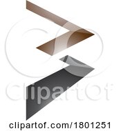 01/13/2024 - Brown And Black Glossy Zigzag Shaped Letter B Icon