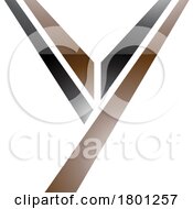 Poster, Art Print Of Brown And Black Glossy Uppercase Letter Y Icon